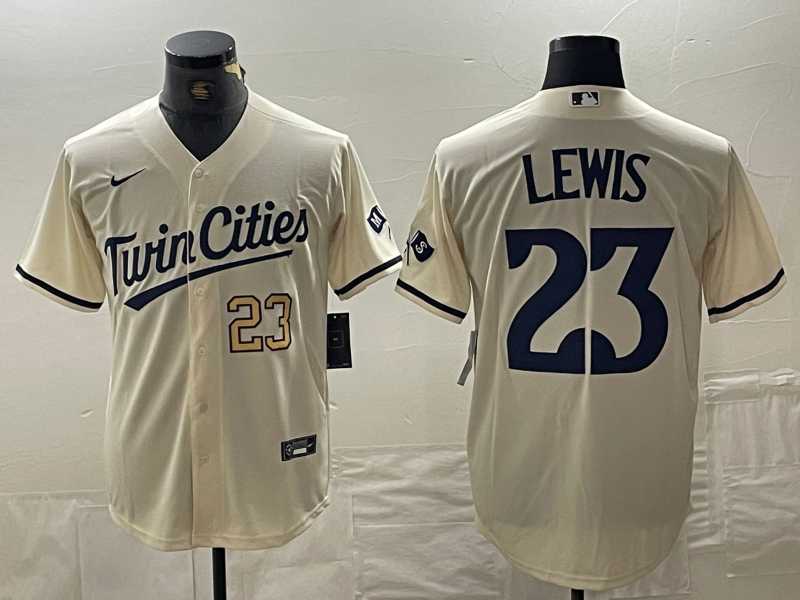 Men's Minnesota Twins #23 Royce Lewis Number Cream Cool Base Stitched Baseball Jerseys,We sell and wholesale Men's Minnesota Twins #23 Royce Lewis Number Cream Cool Base Stitched Baseball Jerseys on line form chian!